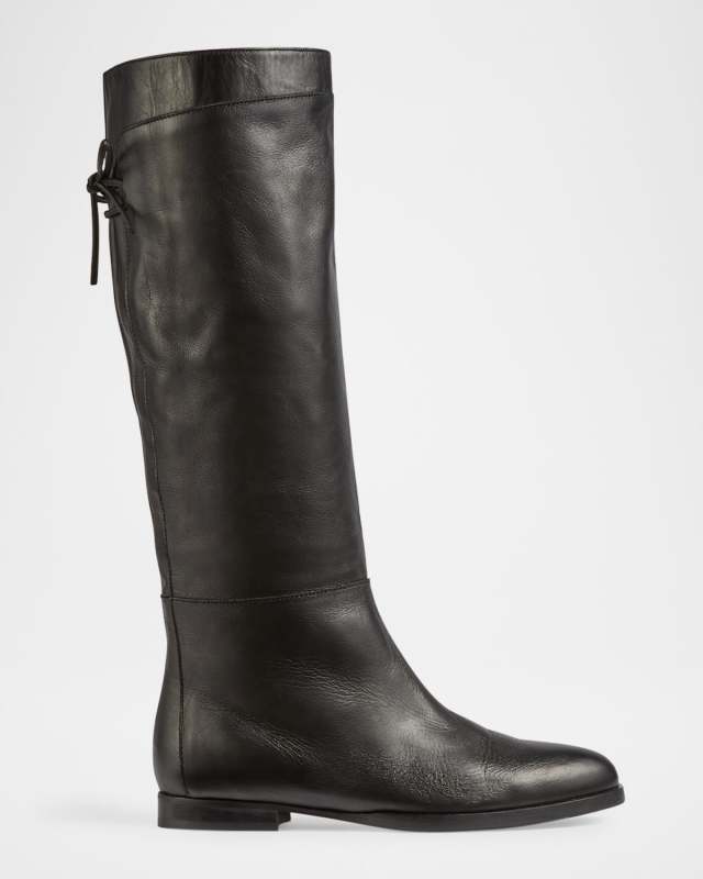 Cassandra Leather Lace-up Knee Boots